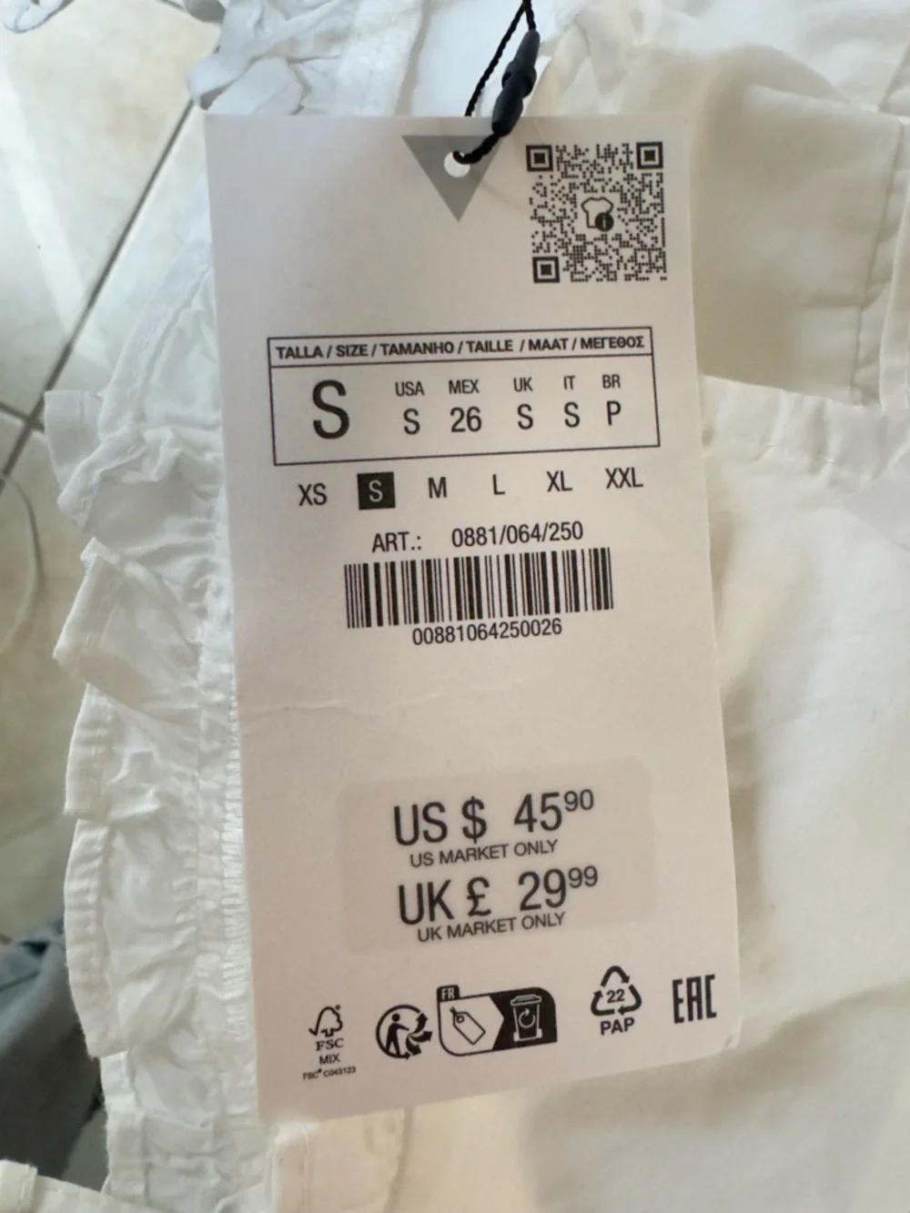 Zara White Blouse